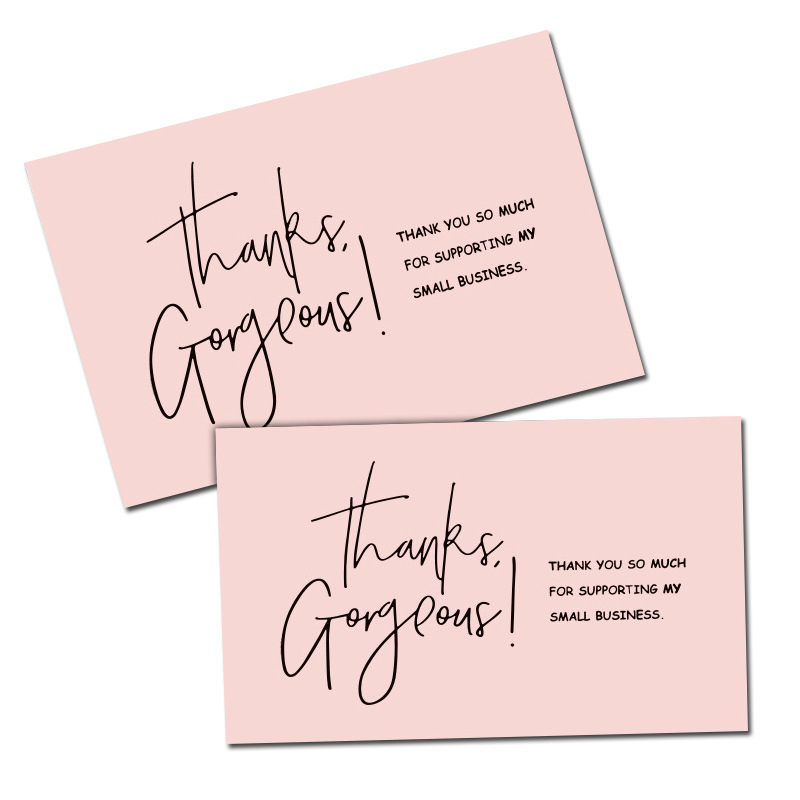 Cross-border in stock 50 sheets/pack pink thank-you cards English thank you gift box decorative greeting cards postcards Cross-border in stock 50 sheets/pack pink thank-you cards English thank you gift box decorative greeting cards postcards