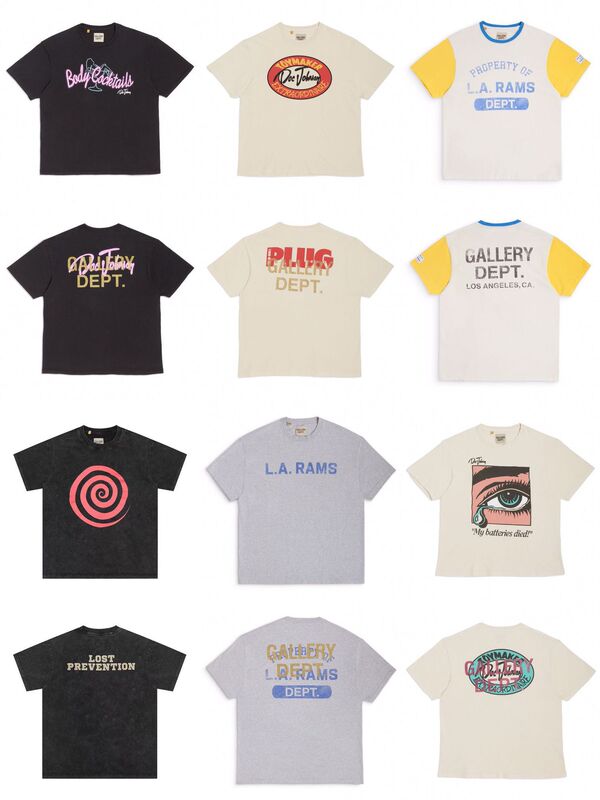 GALLERY DEPT REPRESENT High Street Fashion Brand Vintage Washed Old Loose Couple Short Sleeve T-Shirt