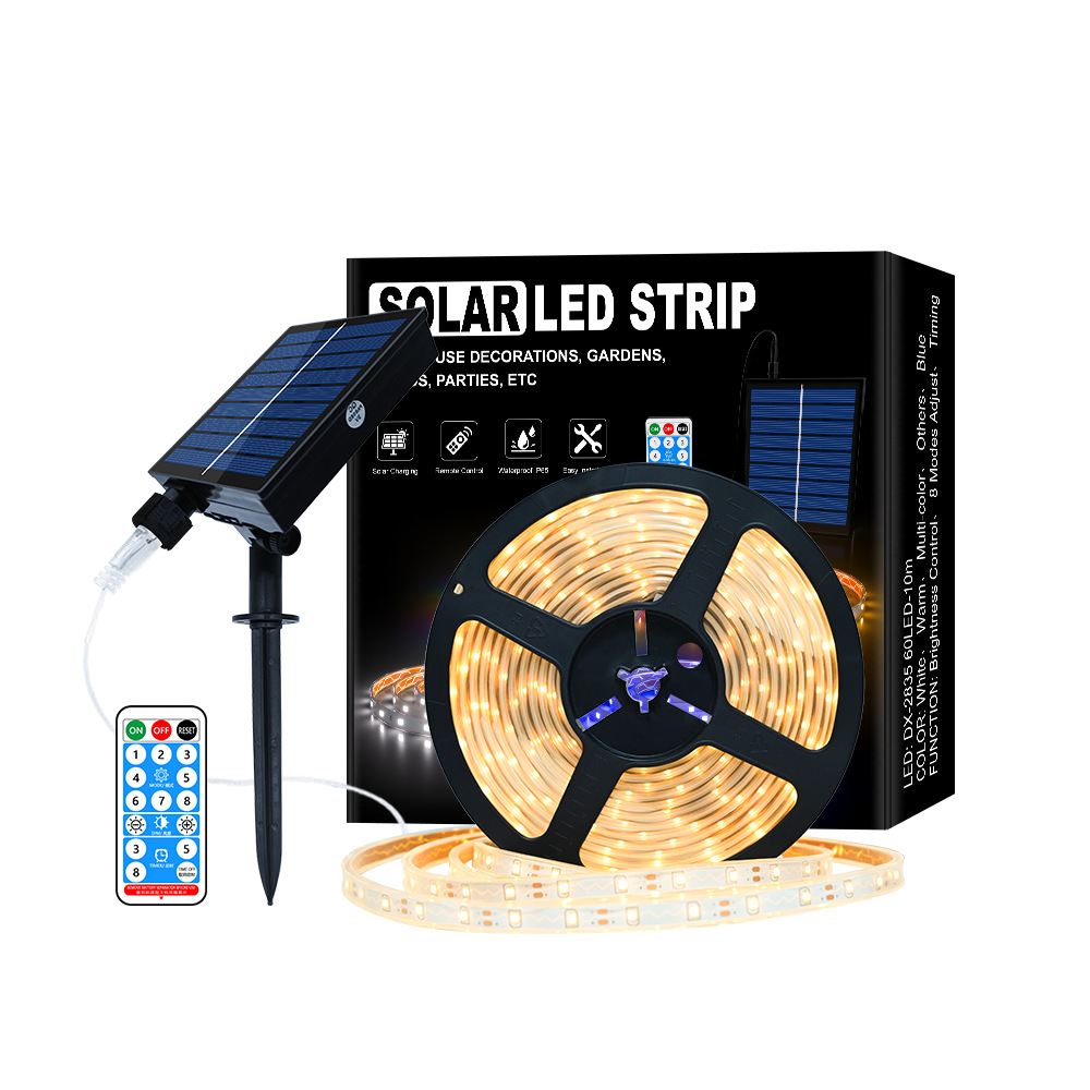 Transfronterizos al aire libre impermeable super brillante línea de lámpara led patio villa jardín balcón atmósfera lámpara solar cinturón