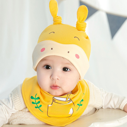 Baby Hat Spring and Autumn Thin Model Cute Super Adorable Hooded Hat for Baby Boys and Girls, Made of Pure Cotton, Winter Protection, Umbilical Cord Hat