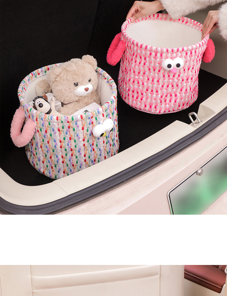 Car Storage Bin for the Passenger Seat, Snack Storage, Decorative Cartoon Folding Organizer, Car Trunk Storage Box