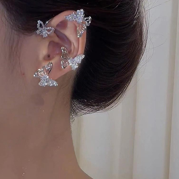 Fairy Style Geometric Copper Plating Rhinestones Ear clips 1 Piece