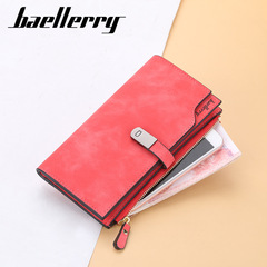 BAELLERRY New Women's Long Wallet Korean Style Multi-Card Slot Clasp Money Clip Zipper Handbag Wholesale