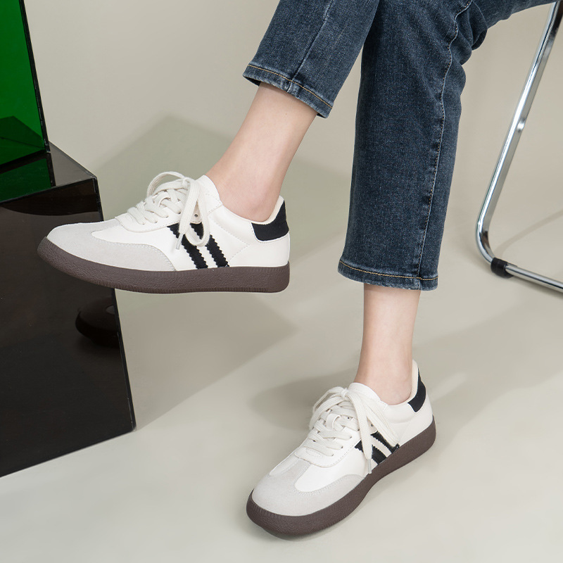 Zapatillas Blancas Deportivas para Mujer De Xun, Estilo Coreano 2025, Suela Gruesa, Cuero Suave, Diseño Color Block, Moda Casual