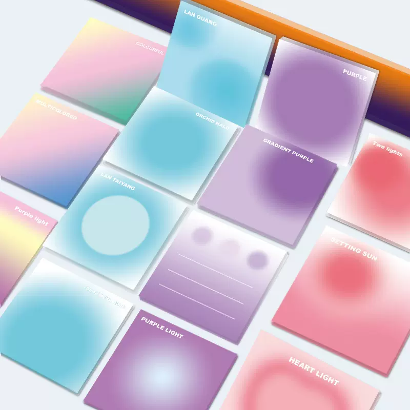 小红书同款光晕渐变腮红便利贴少女心唯美学生随身本可粘记事贴