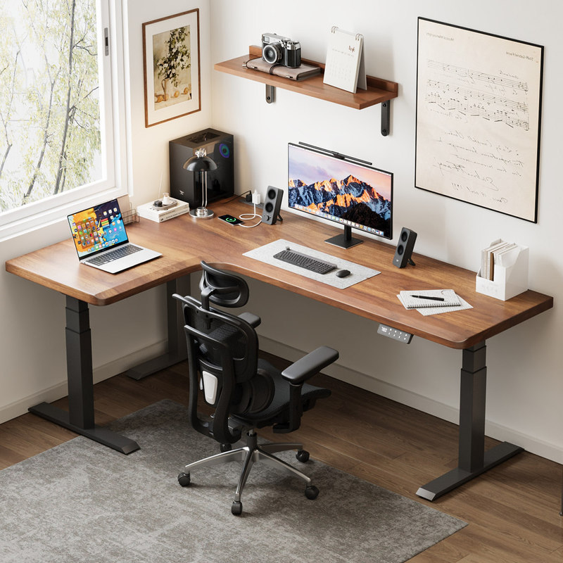 Sanmeng Solid Wood Corner Electric Adjustable Desk Desktop Computer Desk Home Office Desk Double Gaming Table Workbench Sanmeng Solid Wood Corner Electric Adjustable Desk Desktop Computer Desk Home Office Desk Double Gaming Table Workbench
