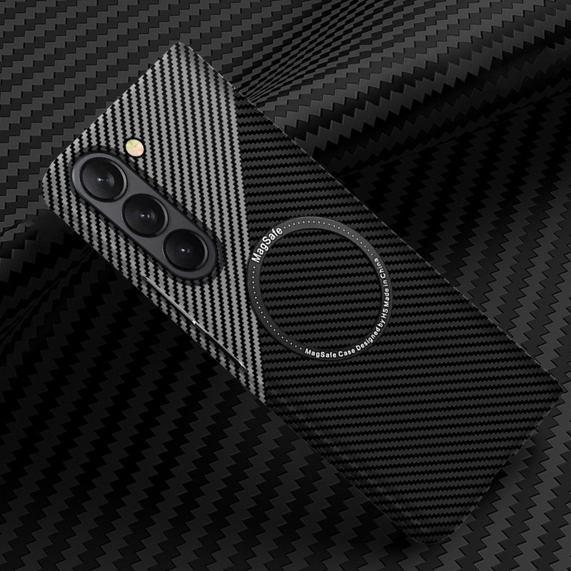 Samsung Z Fold7 カーボンファイバーパターン携帯電話ケース Zfold7 ワイヤレス充電 z Fold6/5 磁気保護カバーに適しています。|undefined