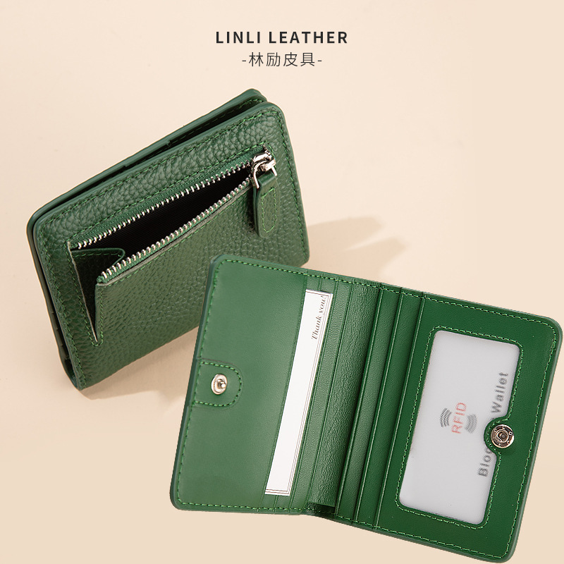 Cross-border hot-selling leather small wallet RFID anti-theft brush short multi-card certificate bill coin clip card bag wholesale Cross-border hot-selling leather small wallet RFID anti-theft brush short multi-card certificate bill coin clip card bag wholesale