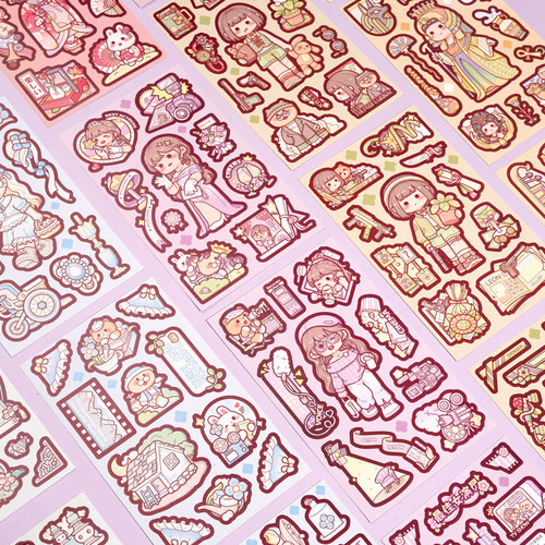 Duojia Little Mochi Handbook Sticker Pack Rising Star Girls Handbook Label Paper Sticker Cartoon Set Stickers