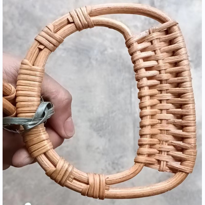 Manija de Ratán Doble en D — Accesorio DIY para Bolsos