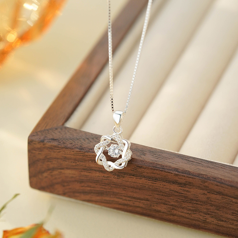 Braided Zircon Necklace For Women Elegant Versatile Collarbone Chain_voghion.com