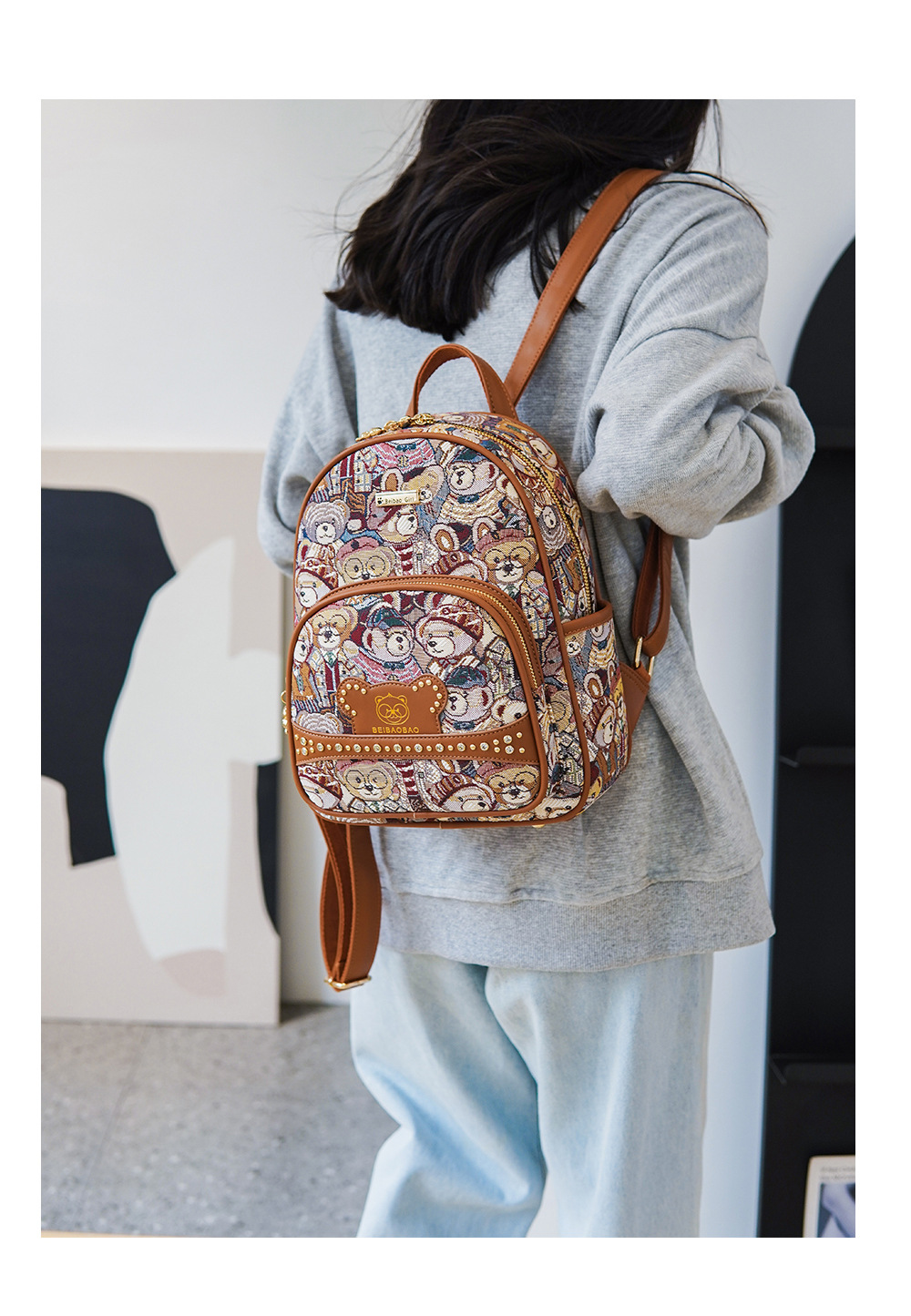 backpack women 2024 new fashion women's bag niche canvas bag casual small schoolbag_voghion.com