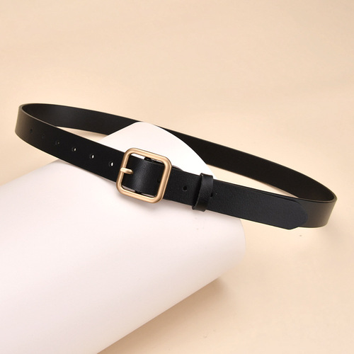 New style cowhide belt women's pin buckle genuine leather casual versatile retro belt women's Japanese buckle jeans belt