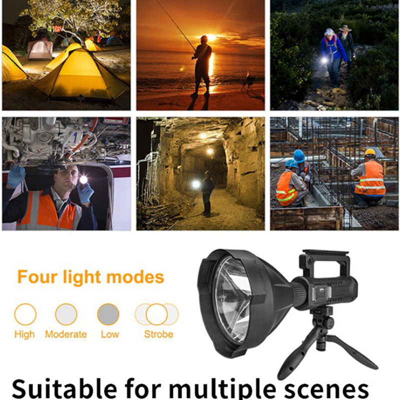 Linterna LED fuerte luz portátil al aire libre recargable Super brillante luz de trabajo multifuncional de alta potencia portátil reflector