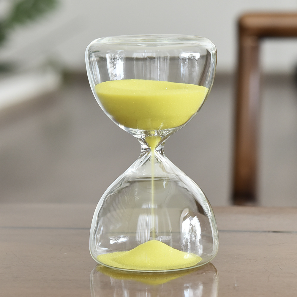 5 minutos de vidrio reloj de arena temporizador redondo pequeño reloj de arena regalo creativo para el hogar reloj de arena decoración fábrica al por mayor