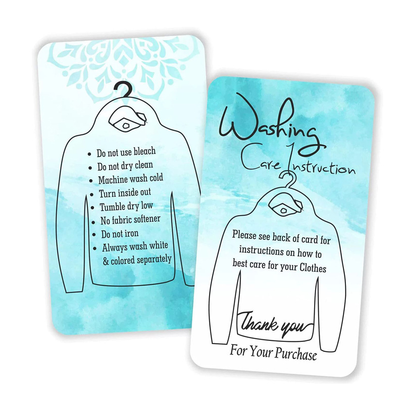 衬衫吊牌标签Washing Care Instruction Card洗涤护理保养说明卡