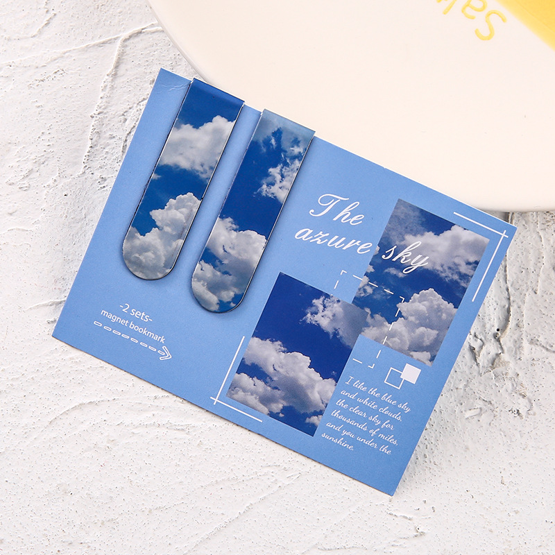 2 piezas en el paisaje rojo imán marcador magnético clip de marcador magnético pegatina encantadora papelería para estudiantes regalos para niños