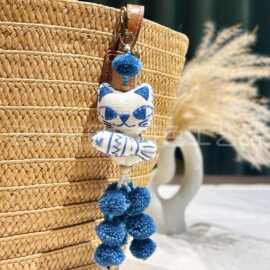 东南亚泰国手工刺绣布艺猫咪鱼纪念品特色民族风包挂挂件流苏礼物