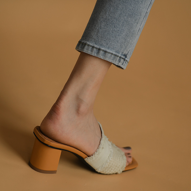 Very soft open toe high heel sandals for women outer wear thick heel sandals for women 2022 new summer women's shoes_voghion.com