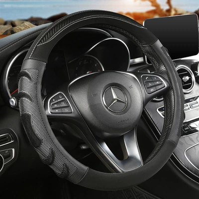 Manufacturers make car supplies steering wheel cover silicone carbon fiber four seasons available multi-color anti-off handle cover