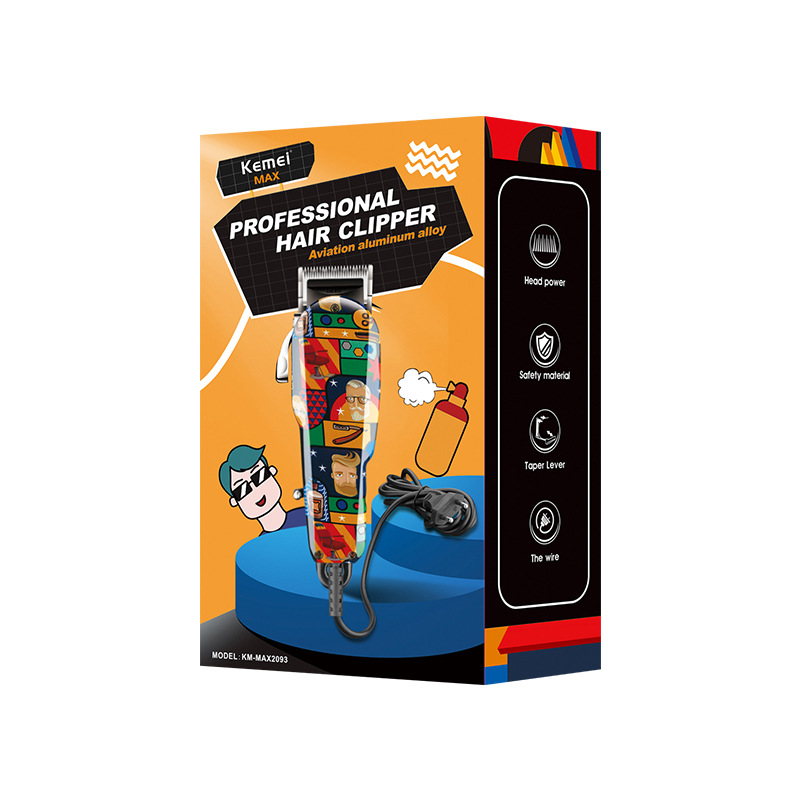 Kemei eléctrica Clipper KM-MAX2093 graffiti impresión automática de molienda cortador de la cabeza de alta potencia cortadora de pelo