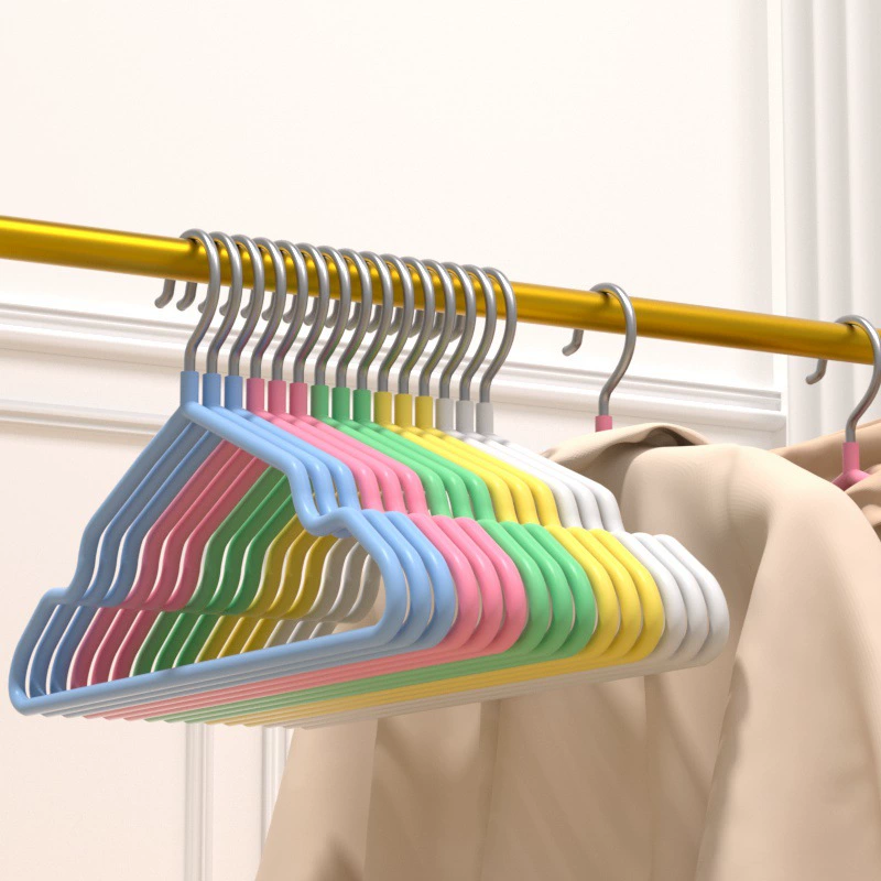 Детская металлическая нескользящая вешалка для одежды с пластиковым покрытием, бытовая вешалка для нижнего белья, вешалка для одежды из нержавеющей стали, без следов при хранении