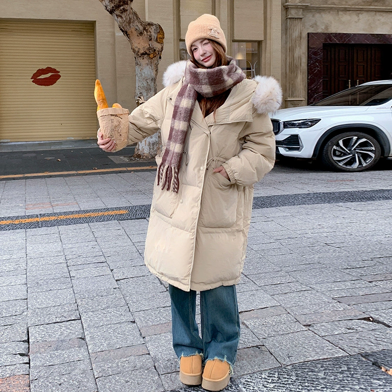 Winter long hoody, down jacket, Korean style, plus size