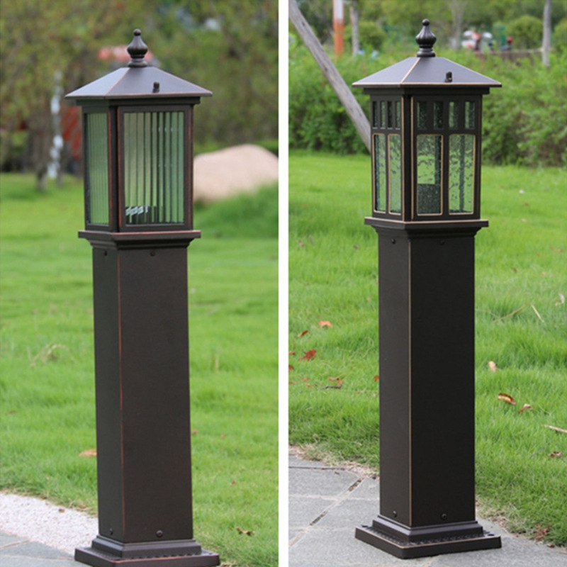 Sombrero de paja impermeable al aire libre, lámpara de césped LED, lámpara de césped de aluminio, lámpara de plaza, vista de jardín de villa de patio, lámpara de piso