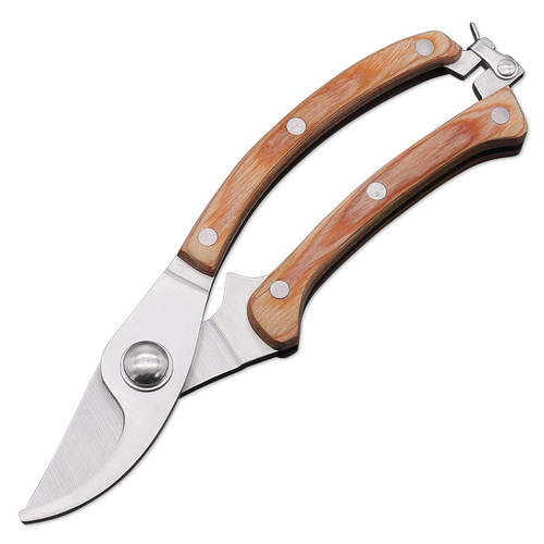 Manufacturer wholesale pruning scissors, gardening tree branch and fruit branch scissors, wooden handle gardening scissors