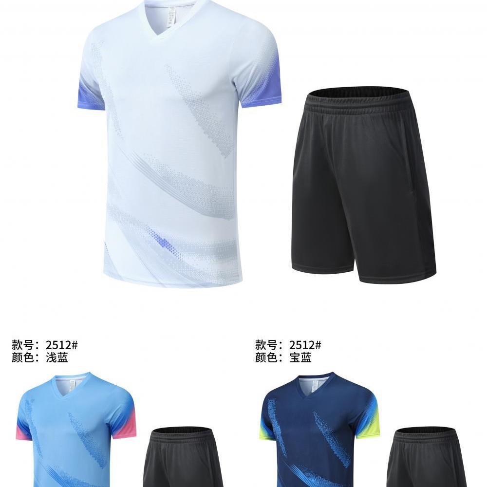 Set de bádminton de secado rápido, ropa de entrenamiento de voleibol de tenis de mesa transpirable para hombres y mujeres, se puede imprimir en bordado image 4