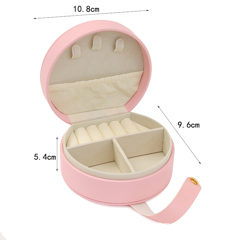Halbrundes Schmuckkästchen Premium Mini Schmuckkassette tragbare Reise Ringe Ohrringe Prinzessin Schmucktasche