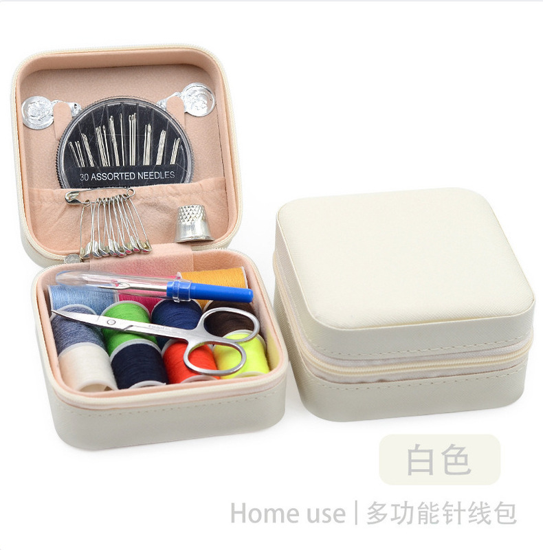 跨境高档方形针线盒家用高质量宿舍缝补针线套装便携实用针线包|undefined