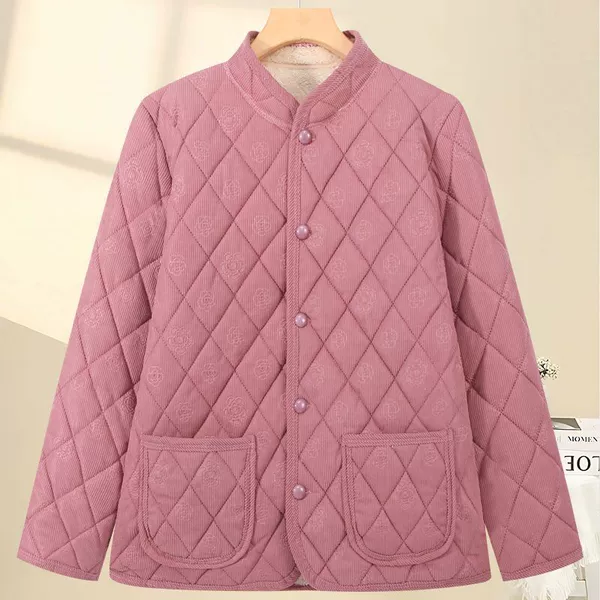 Pink [corduroy stand collar]