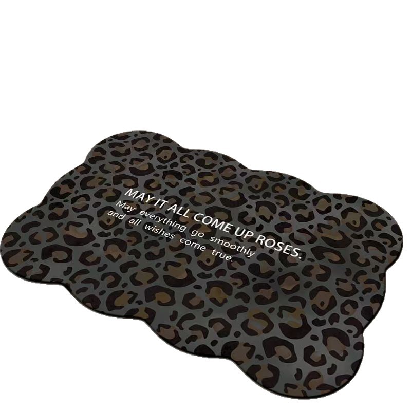Leopard Print Diatomaceous Earth Bathroom Mat Non-slip Quick-dry_voghion.com