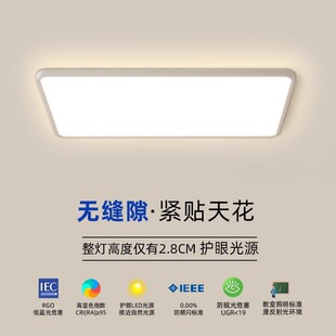 超薄无缝隙客厅吸顶灯大气现代极简led主灯高亮护眼简约主卧室灯-阿里巴巴