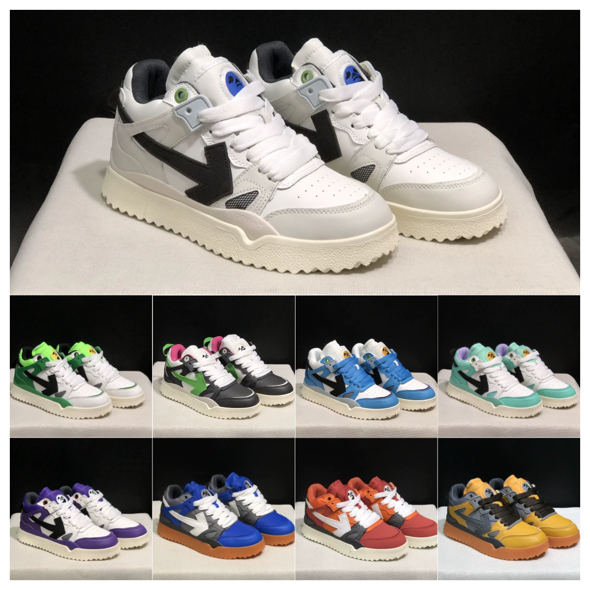 Путяньская внешнеторговая кросс-бордерная обувь: белые кроссовки, пара панды, черные, зеленые кроссовки со стрелками, мужские и женские кроссовки на толстой подошве.