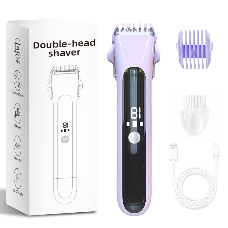 Nuevo dispositivo de depilación transfronterizo para mujeres, afeitadora de doble cabezal, recortadora de vello púbico para áreas privadas, dispositivo de depilación, afeitadora eléctrica