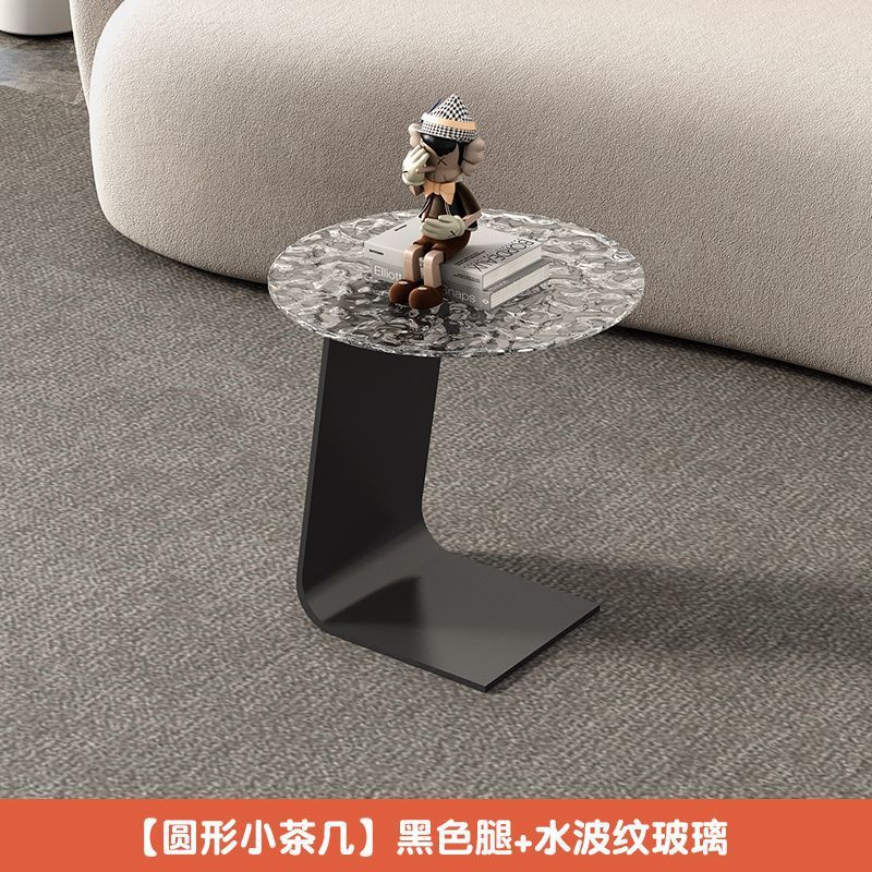 Tabla de té de vidrio templado tabla de roca pequeña sala de estar doméstica moderna simple red tabla de té goteo de agua