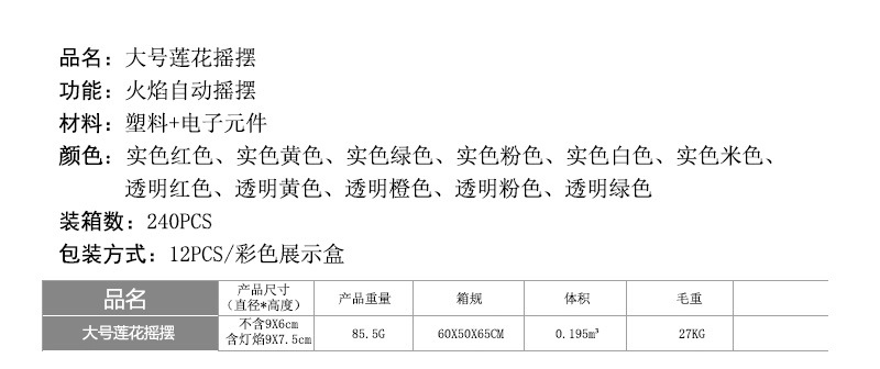 厂家批发led七彩莲花灯塑料蜡烛灯寺庙仿真蜡烛灯莲花蜡烛长明灯详情3