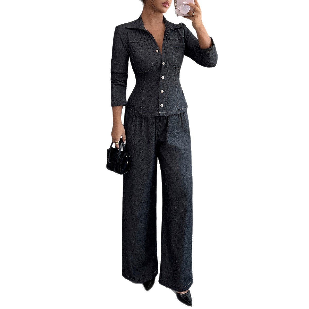 Women's Clothing Slimming Women's Suit Solid Color Elegant Versatile European American Style For Commuting Spring Summer_voghion.com