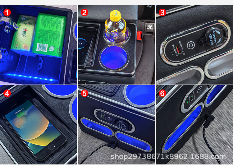 Suitable for All Series of 5-Seat Rear Middle Universal Armrest Box Cruiser Second Row Multi-Function Storage Box Modification