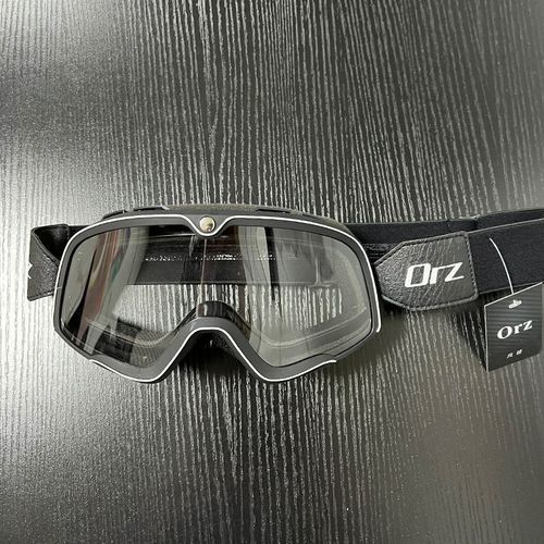 Orz Retro Style Motorcycle Sunglasses, Harley Retro Windproof and Dustproof Goggles, Motorbike Off-Road Riding 3/4 Helmet