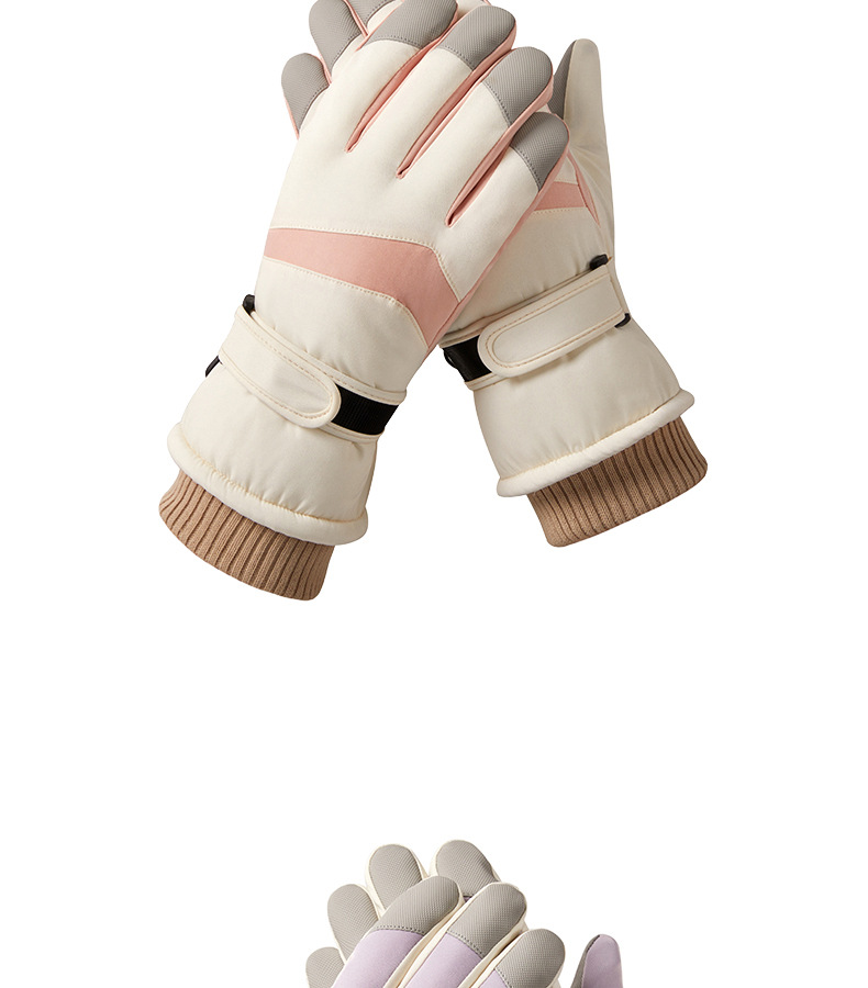 Men's and women's ski gloves winter outdoor riding electric bike with wool thickened anti-cold wind anti-water touch screen protective warm gloves_voghion.com
