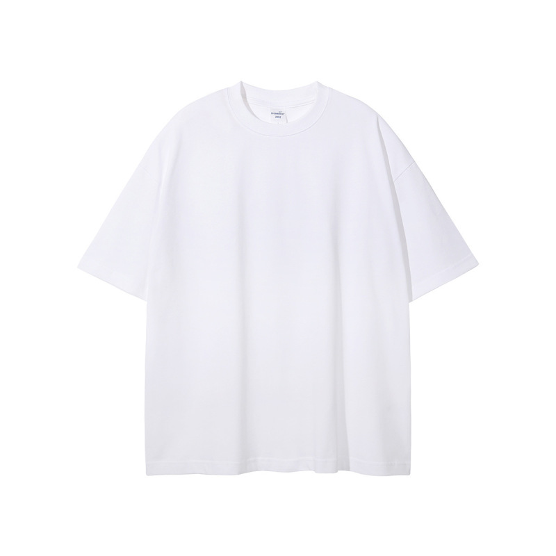 2025 夏の新作トレンディなブランド 230 グラム二重糸純綿半袖無地メンズ Tシャツ Bajia 同色大きいサイズ紳士服|undefined