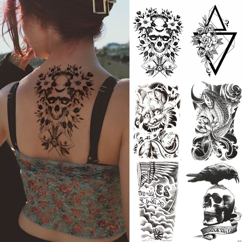 Hot-Selling Flower Arm Tattoo Cartoon Butterfly Waterproof Colorful Temporary Tattoo Stickers for Men and Women Anime Style