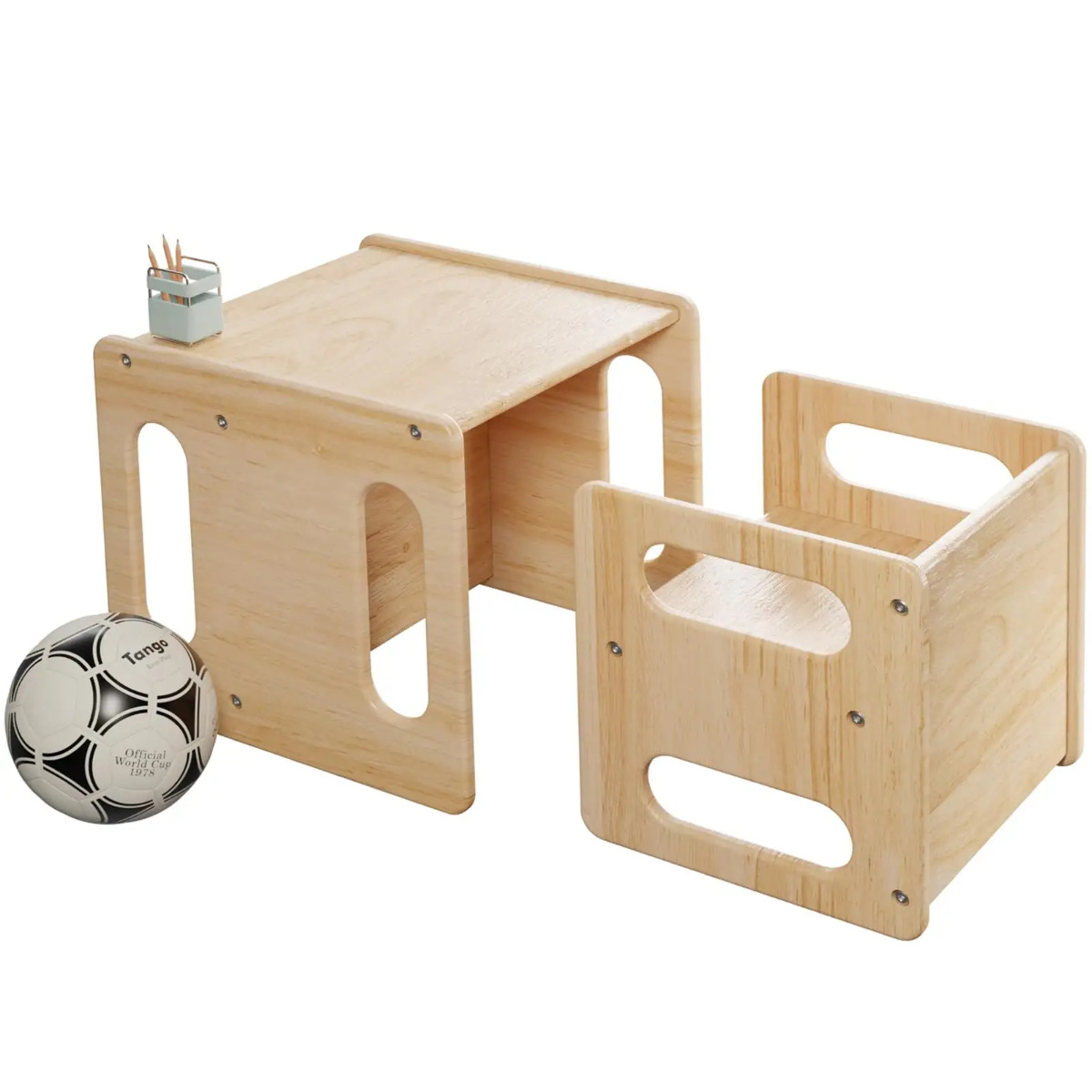 Solid Wood Montessori Reading Kidsren's Table and Chair Solid Wood Baby Weaning Chair Kindergarten Classroom Learning Toy Table and Chair