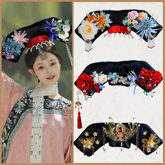 古裝頭飾旗頭清朝皇宮後宮假髮造型皇后娘娘貴妃格格頭飾影樓髮飾