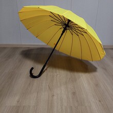小黄伞16骨长柄伞自动长柄雨伞可印LOGO防水商务礼品伞