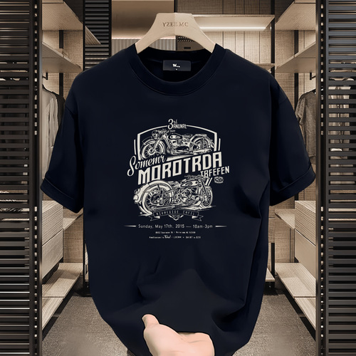 Men's Short Sleeve T-Shirt 2024 Summer New Arrival Men's Fashion Casual Korean Style Pure Cotton Crew Neck Printed Short Sleeve T-Shirt