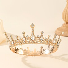 欧美跨境皇冠新娘头饰礼服宴会演出公主百搭复古装饰合金水钻王冠